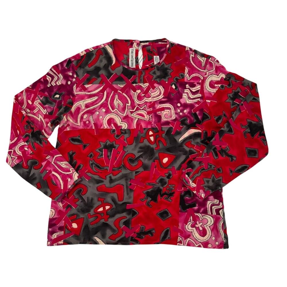 1980's Mary Ann Restivo Vintage 100% Silk Blouse Size 8